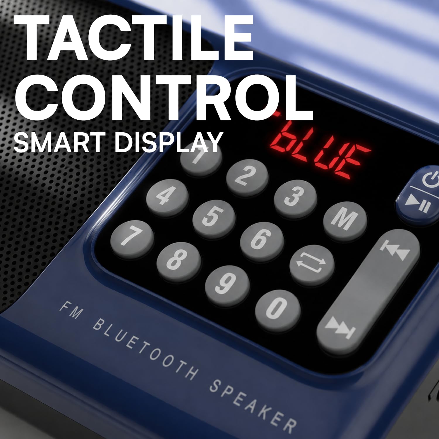 Amkette Pocket Mate Digital FM Radio with Bluetooth Speaker - Type C Charging, Antenna, Multiple Playback 8 Hours Playtime, and Number Pad (Headphone Jack, SD Card, USB Input) (Blue) 2
