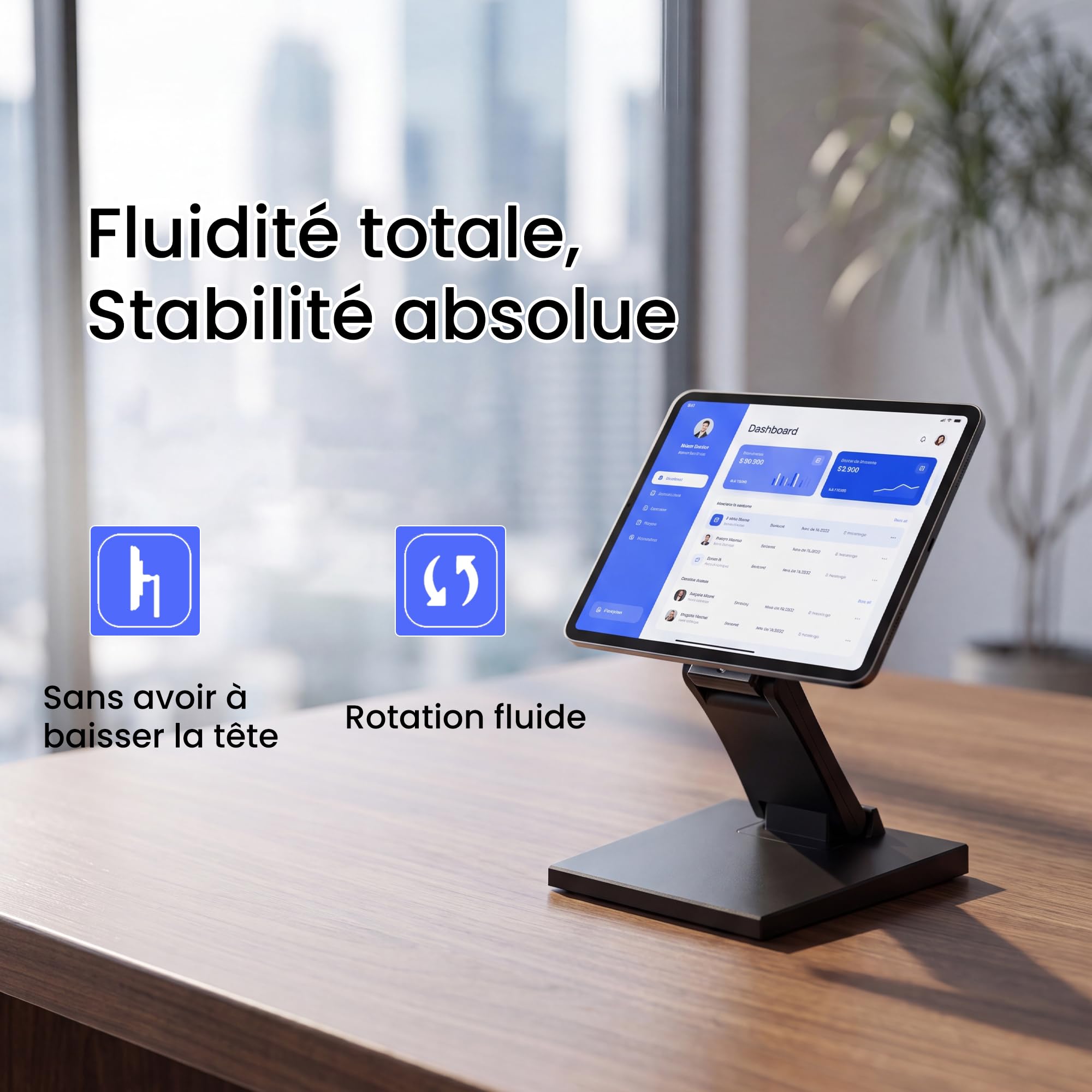 bimiti Supporto per schermo piatto pieghevole supporto monitor LCD | regolabile in metallo, foro VESA 75 x 75 mm/100 x 100 mm, compatibile con schermi da 10 – 27 pollici, nero