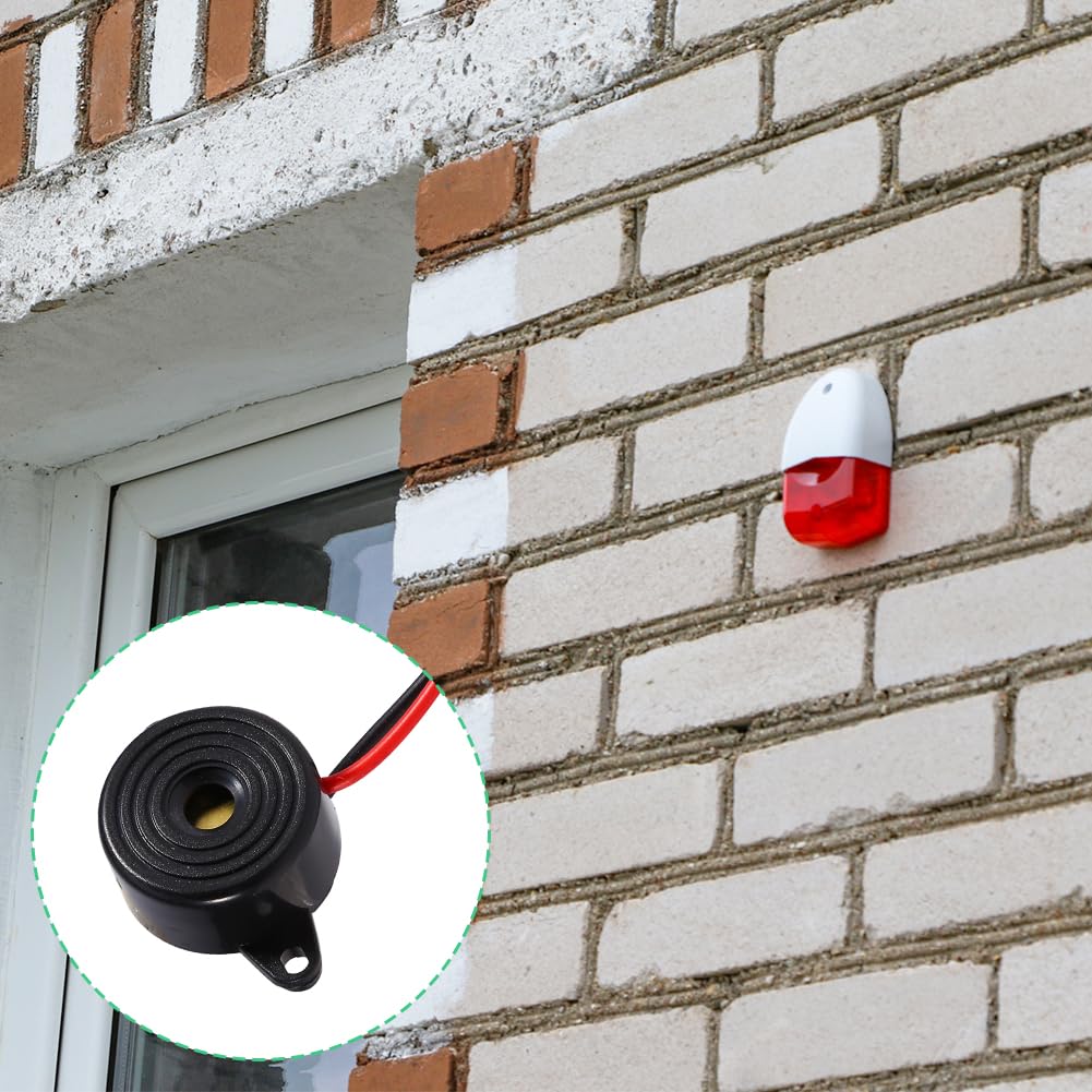 Buzzer Elettronico, Allarme Elettronico Diffusore di Suoni Continuo Altoparlante a Beep elettrico con Cavo Alto Decibel Alimentazione DC 12V Tono Forte Attivo Sirena Piezo Integrazione