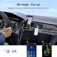 Vista 5 de UGREEN Transmisor Receptor Bluetooth 6.0 para 2 Airpods o Auriculares, Adaptador Bluetooth Inalámbrico 2 en 1 para Viajes en Avión, Esenciales