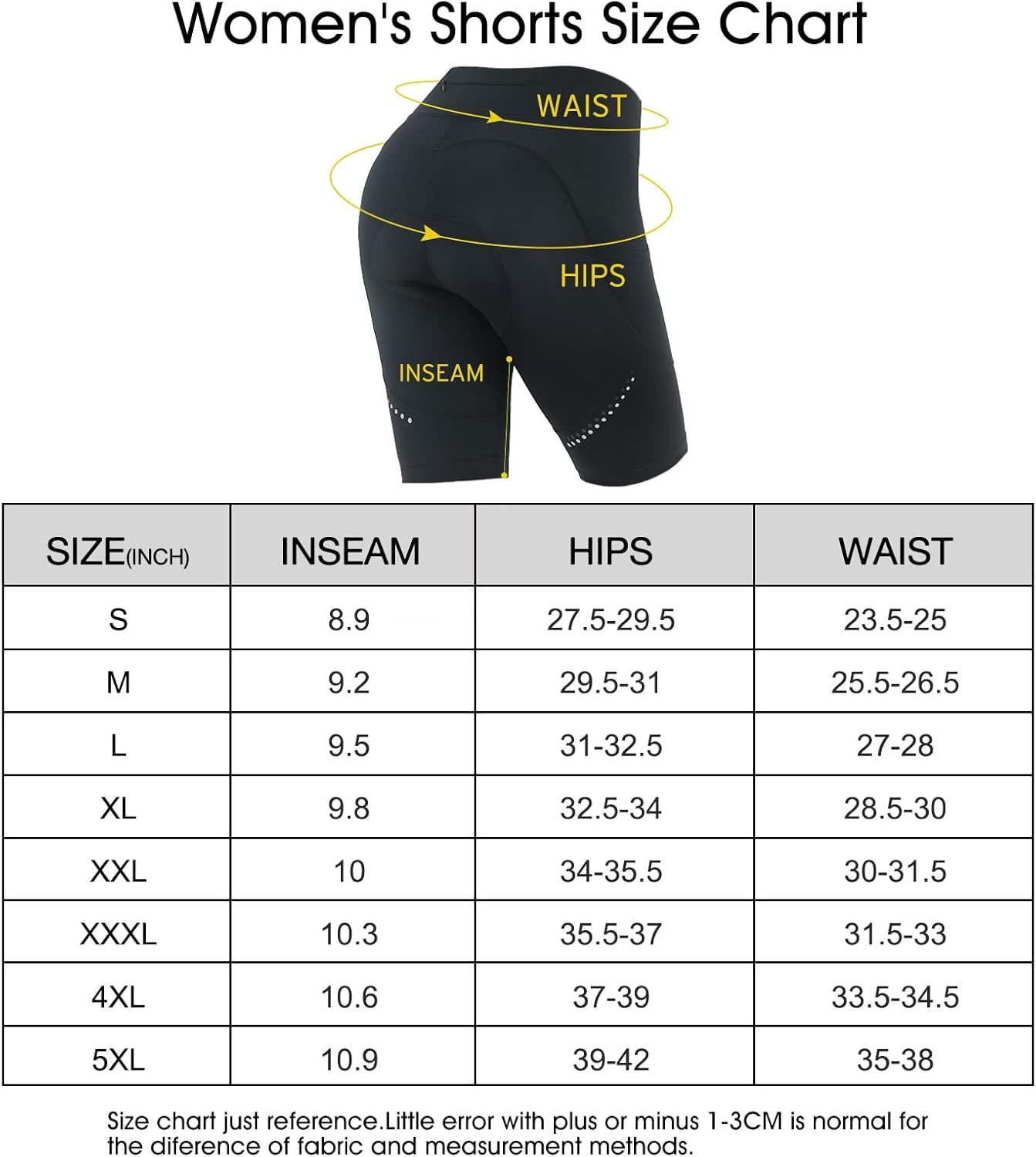 beroy Women Bike Shorts with 4D Padding,Cycling Shorts for Women Black-531 Small