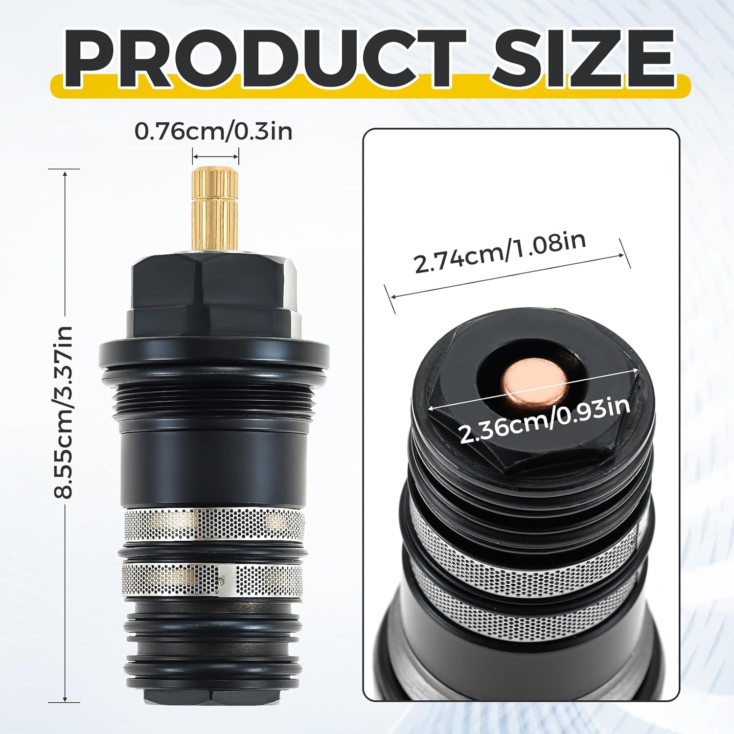 Mgoodoo 94282000 3/4-Inch Thermostatic Cartridge Valve Fit for Hansgrohe Ecostat Showers, Fits Two-Hole and Three-Hole Thermostatic Tub Fillers