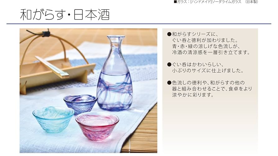 Amazon.co.jp: 東洋佐々木ガラス 日本酒グラス 和がらす ぐい吞