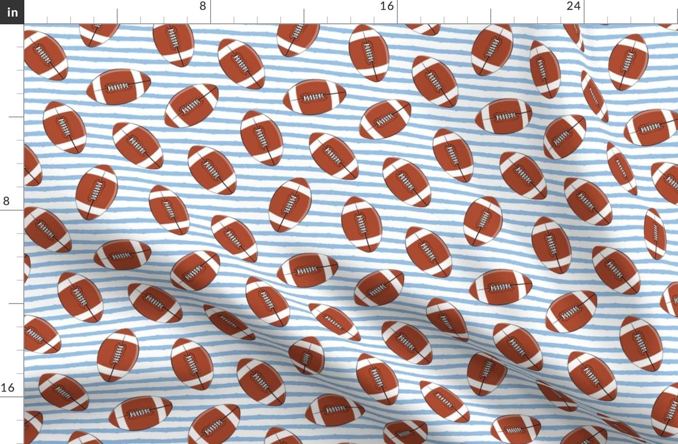 Spoonflower Fabric - Football Blue Stripes Sports Themed Little Arrow Trendy Light Printed on Organic Cotton Sateen Fabric by The Yard - Sewing Quilting Apparel Home Decor
