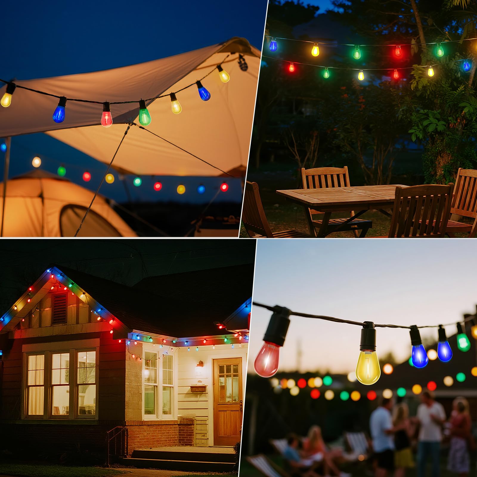 24 Pack LED S14 Colored Light Bulbs for Outdoor String Lights Shatterproof 1W Replacement Bulbs for Patio Lights — view 8