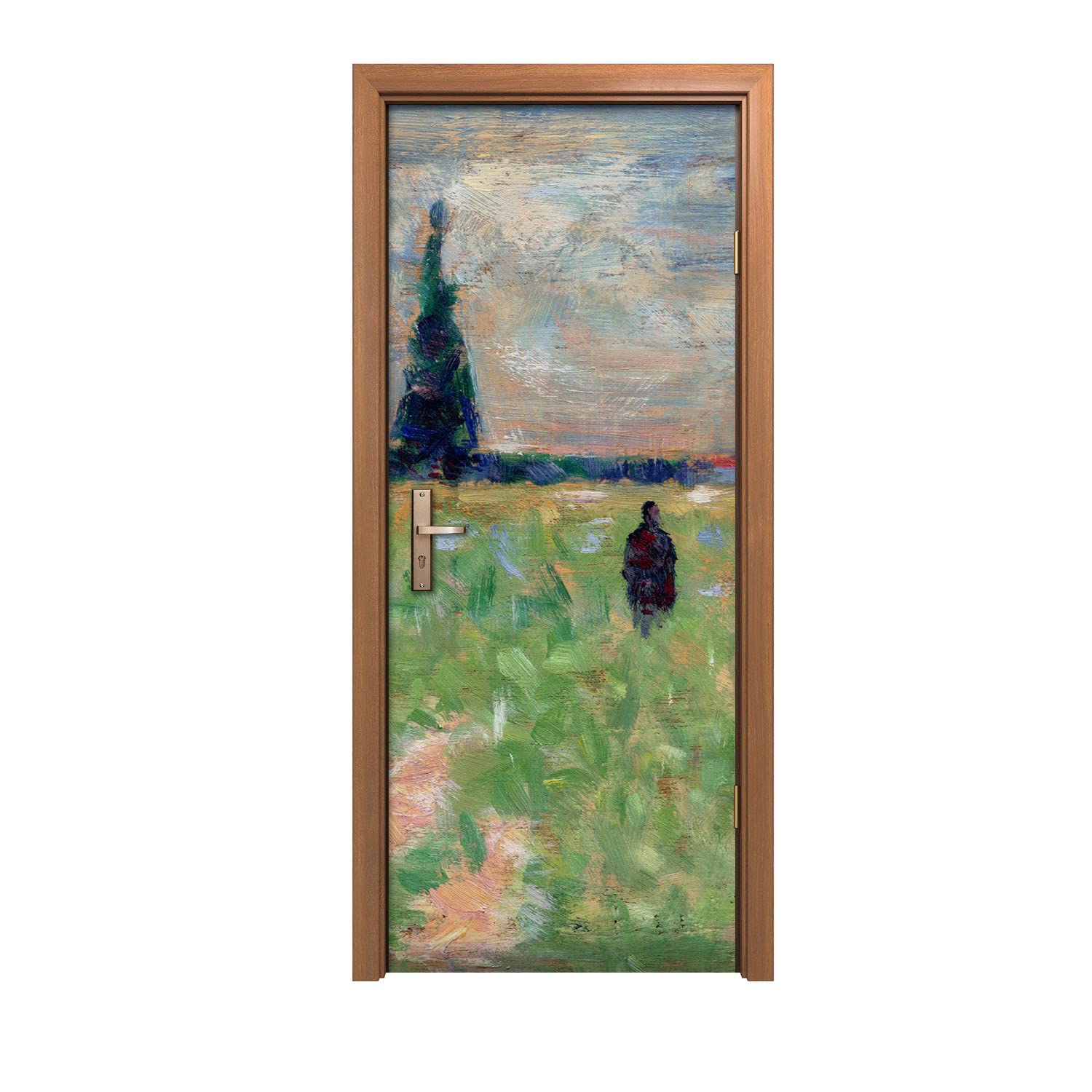 Autocollant de porte 90x200cm paysage d'été sticker mural décoration