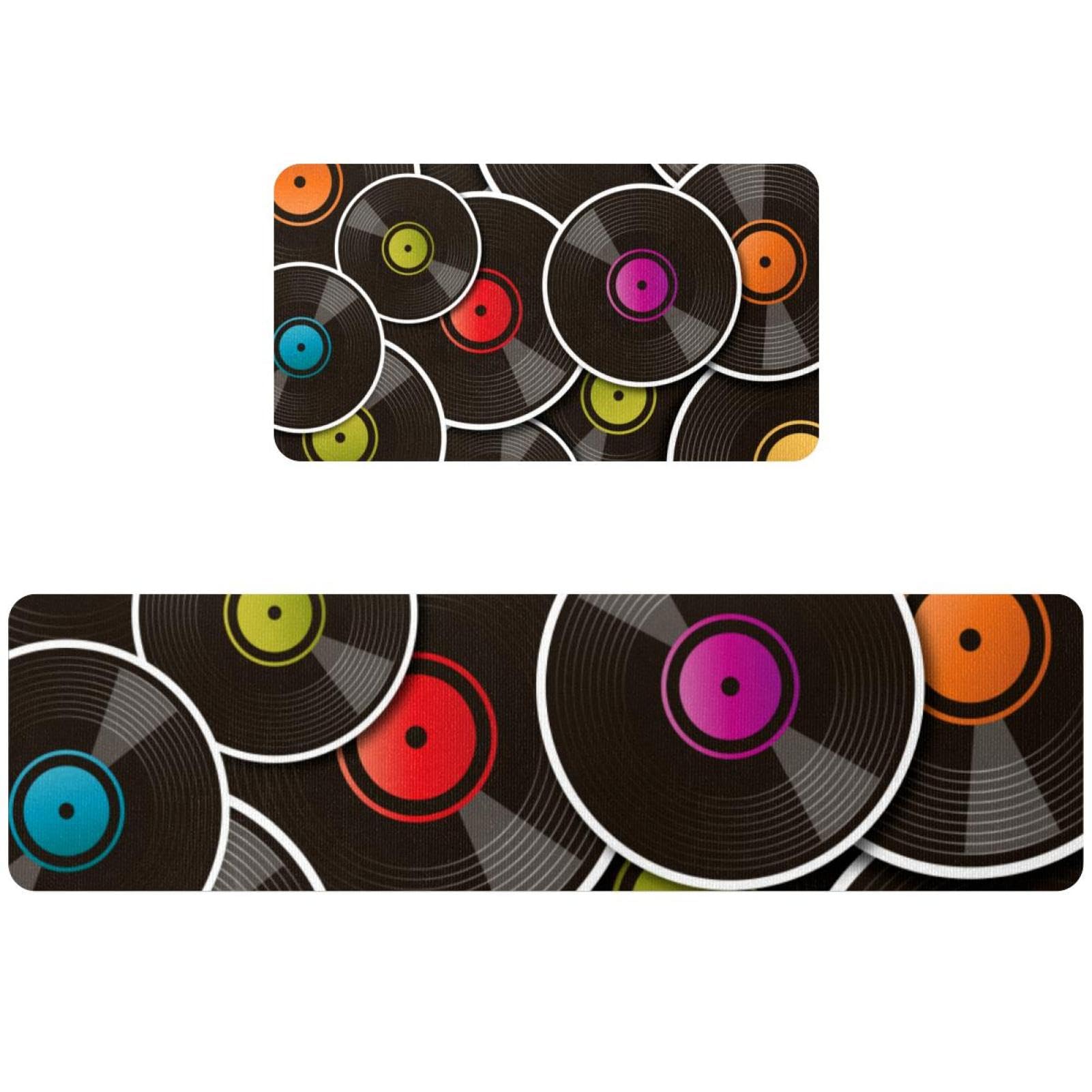 Alfombra de cocina absorbente y lavable con diseño de vinilo retro juego de 2 piezas