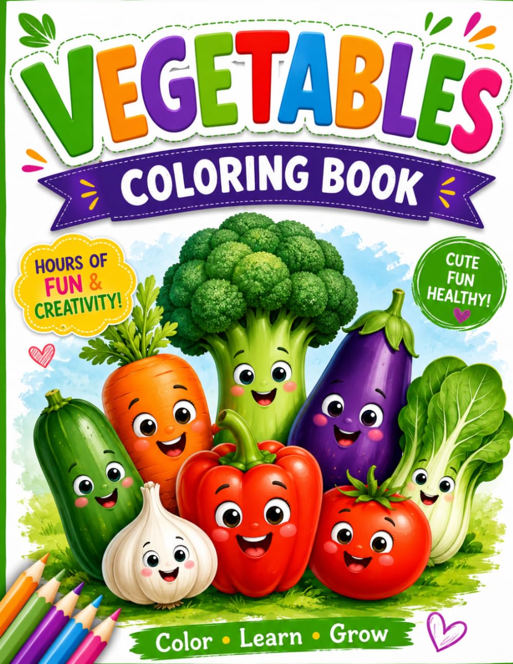 vegetable coloring book: Fun, color and enjoy