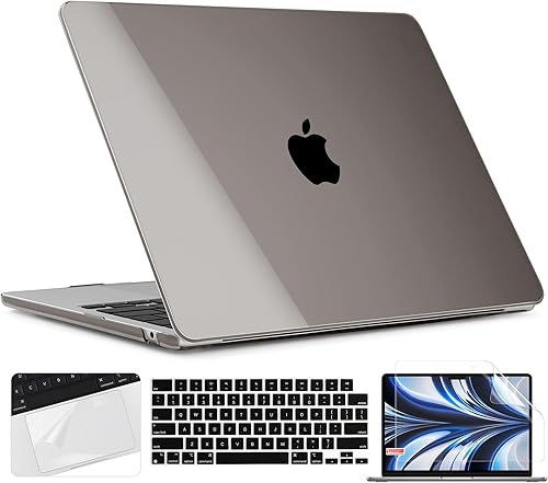 TWOLSKOO Funda rígida de plástico para MacBook Air M3 de 13.6 pulgadas 2022 2023 2024 versión A2681 M2 A3113, carcasa rígida de plástico con
