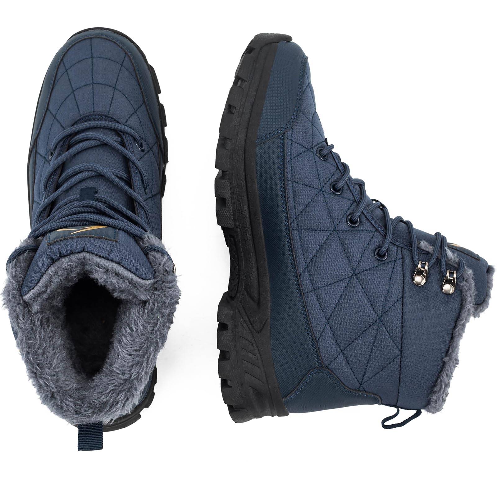 9/mo - Finance UPSOLO Mens Winter Trekking Snow Boots Water Resistant Shoes Anti-Slip Fully Fur Lined Casual Lightweight Hiking Boot | Buy Now, Pay Later - View #4