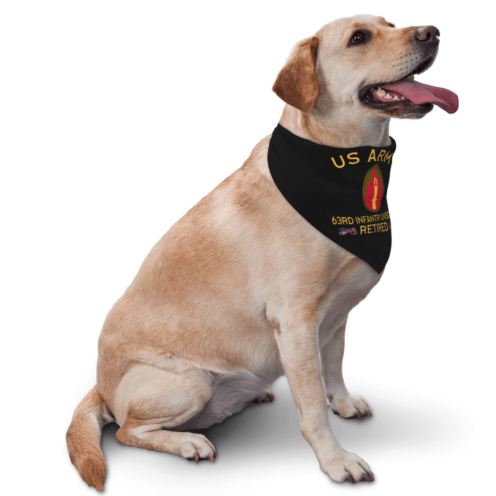 Us Army 63rd Infantry Division Retired Dog Scarf Pet Bandana Cat Pet Bibs