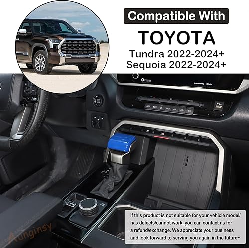 Vista 3 de Aunginsy Cubierta de freno de mano para palanca de cambios de automóvil, compatible con Toyota Tundra 2022+, Sequoia 2023+ y Tacoma 2024+, perilla