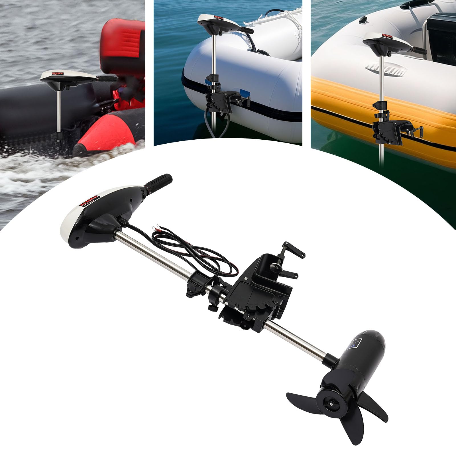 Motore elettrico da traino, 12 V, 30 kg, motore elettrico fuoribordo, elica a tre lame, applicazioni in pesca, acquacoltura, acqua dolce e di mare