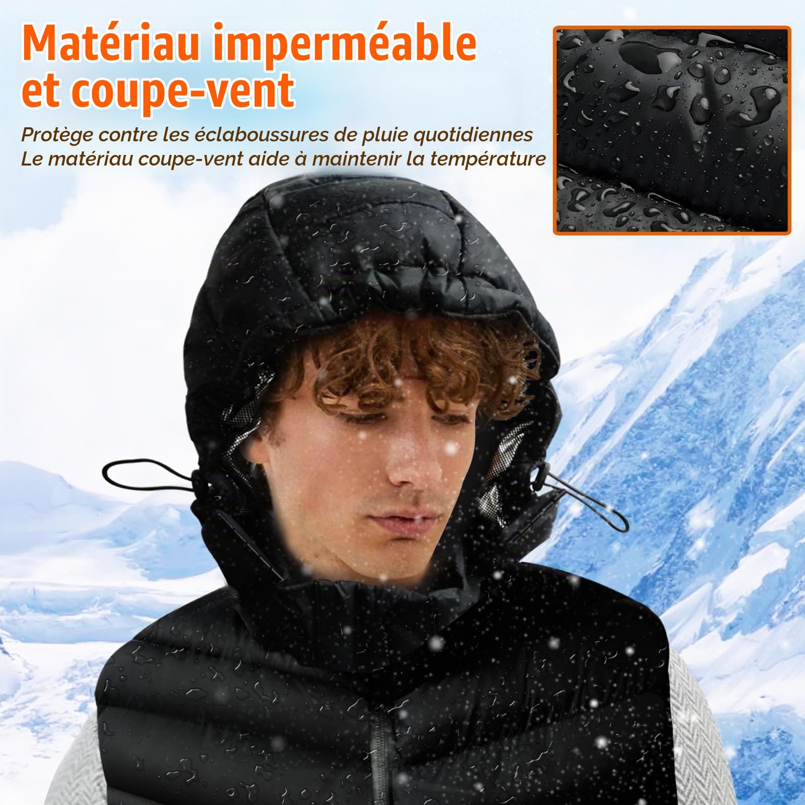 Gilet Chauffant Hommes Femmes, Gilet Chauffant Electrique Matériau Super Chaud 3 Réglages de Température Veste Chauffante pour Sports Motorisés Voyage Extérieur Cyclisme Ski (SANS BATTERIE)