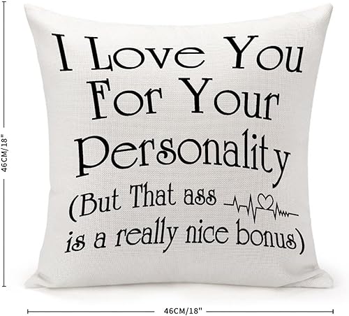 Miniatura 7 de I Love You for Your Personality But That Ass is A Really Nice Bonus Pillowcase 18x18in Best Gifts for Valentines Day Cojines Decorativos para Sala