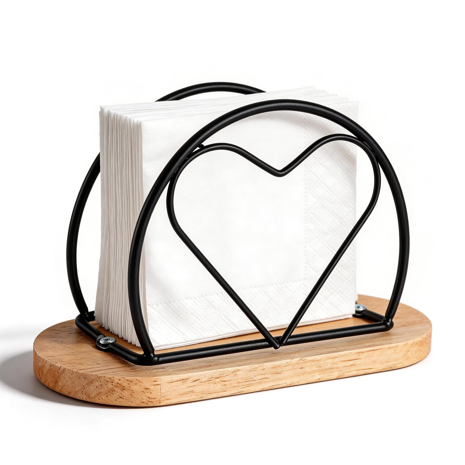 DBAILY Napkin Holder, Napkin Holder, Black, Wooden Napkin Holder, Napkin Holder, for Restaurant, Hotel, Cafe, Kitchen, 15.5 x 10 x 6.5 cm