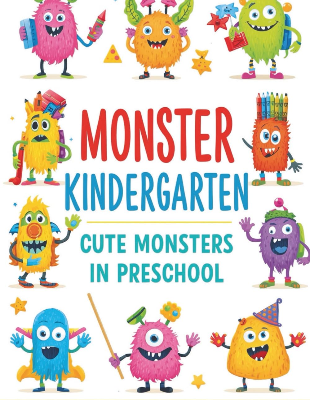 Monster Kindergarten: Cute Monsters in Preschool: “48 Fun Coloring Pages of Little Monsters Learning Manners and Kindness”