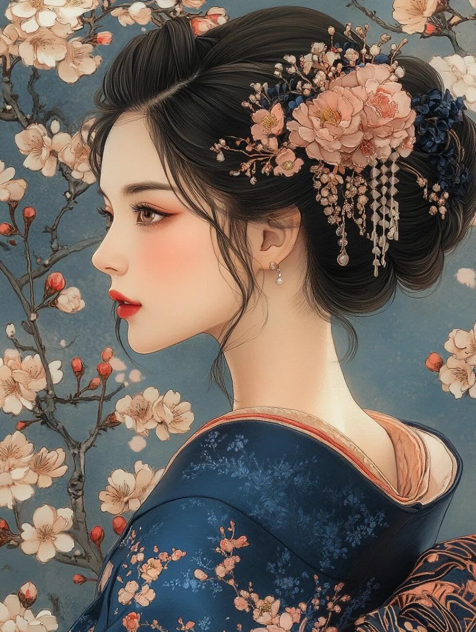 RKFLGEW 14CT Cross-Stitch Kits Fantasy Retro Courtesan Cross Stitch Starter Set for Adults DIY Needlepoint Kits Embroidery Patterns Home Decoration 40x50cm
