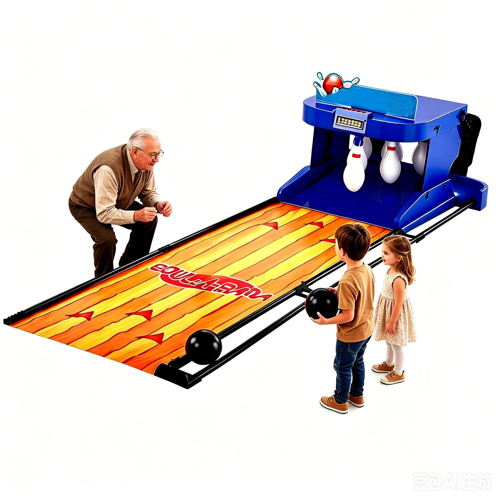 Bowling elettronico con Display LED Intelligente e Ritorno Palla Auto. Niente più punteggio Manuale o Raccolta Birilli. Trasforma Il Soggiorno in Un Parco Giochi Genitore-Figlio 3.5m/11ft
