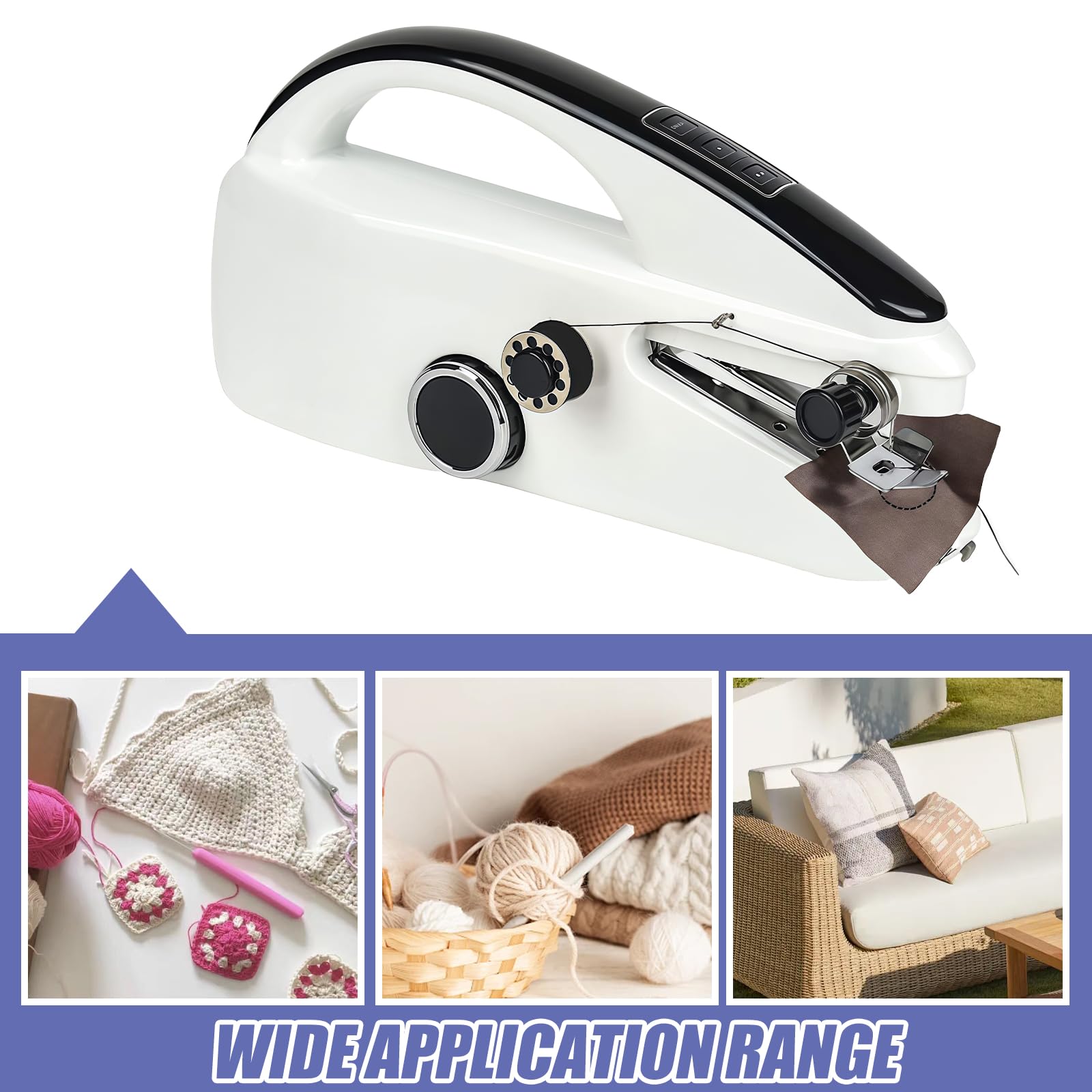 Mini macchina da cucire a mano elettrica: macchina da cucire manuale multifunzionale, mini macchina da cucire a doppia velocità, macchina da cucire portatile, per vestiti, tende, riparazioni