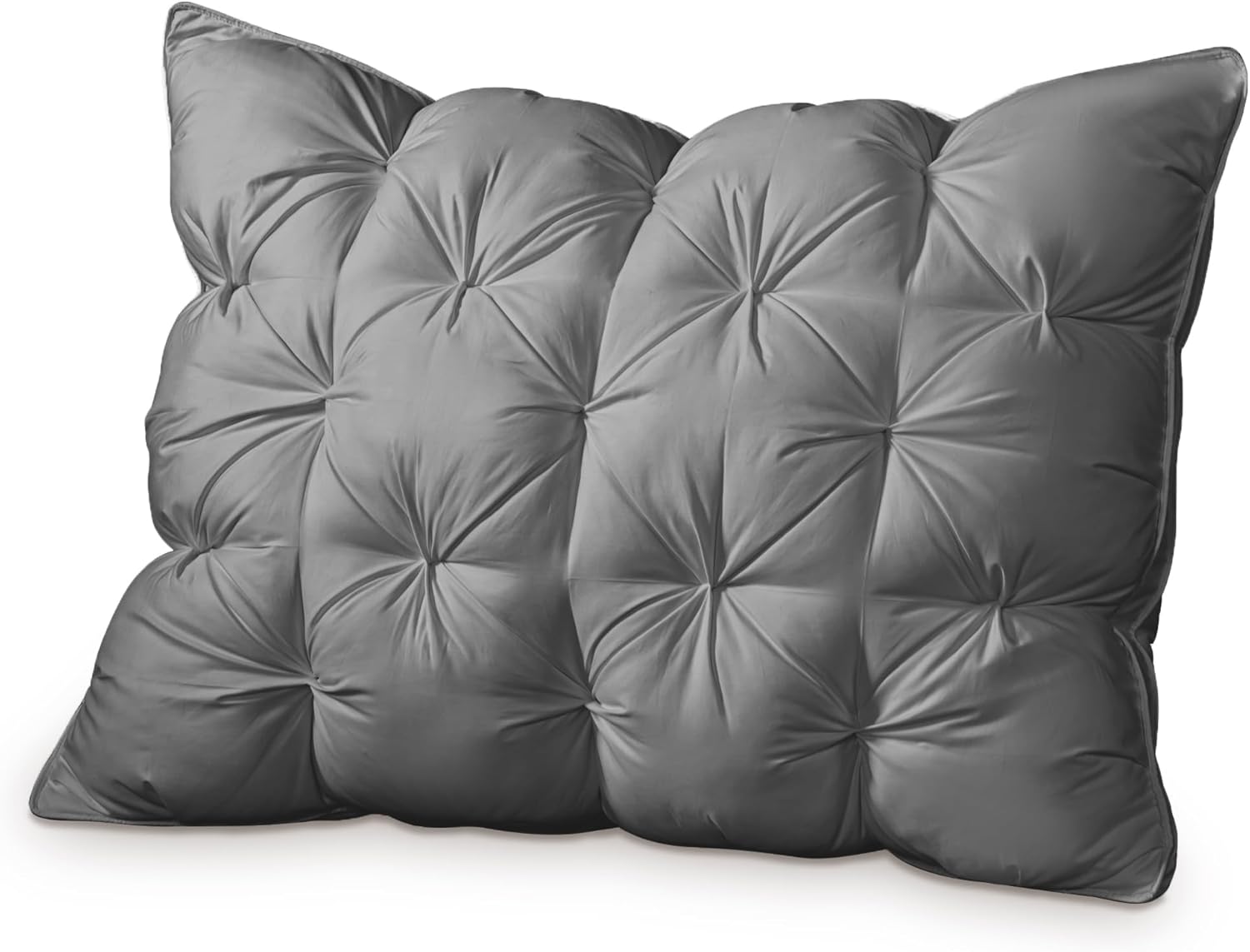 ZUBISU Queen Size Luxury White Goose Down Pillow,800 Fill Power Fluffy and Soft Hotel Feather Pillow,Ideal Bed Pillows for Side Sleepers,Pack of 1 (Queen, Grey)