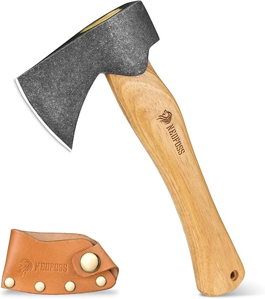 NedFoss Hatchet, 10.8" Camping Axes and Hatchets with Sheath, Oak Wood