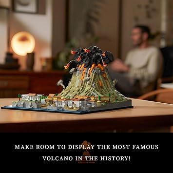 Givenni Architecture The Ancient City of Pompeii in Rome Building kit; Mount Vesuvius Collectible Display Set 2539 Pcs for Adults; Compatible with Lego, (2539 Pieces)
