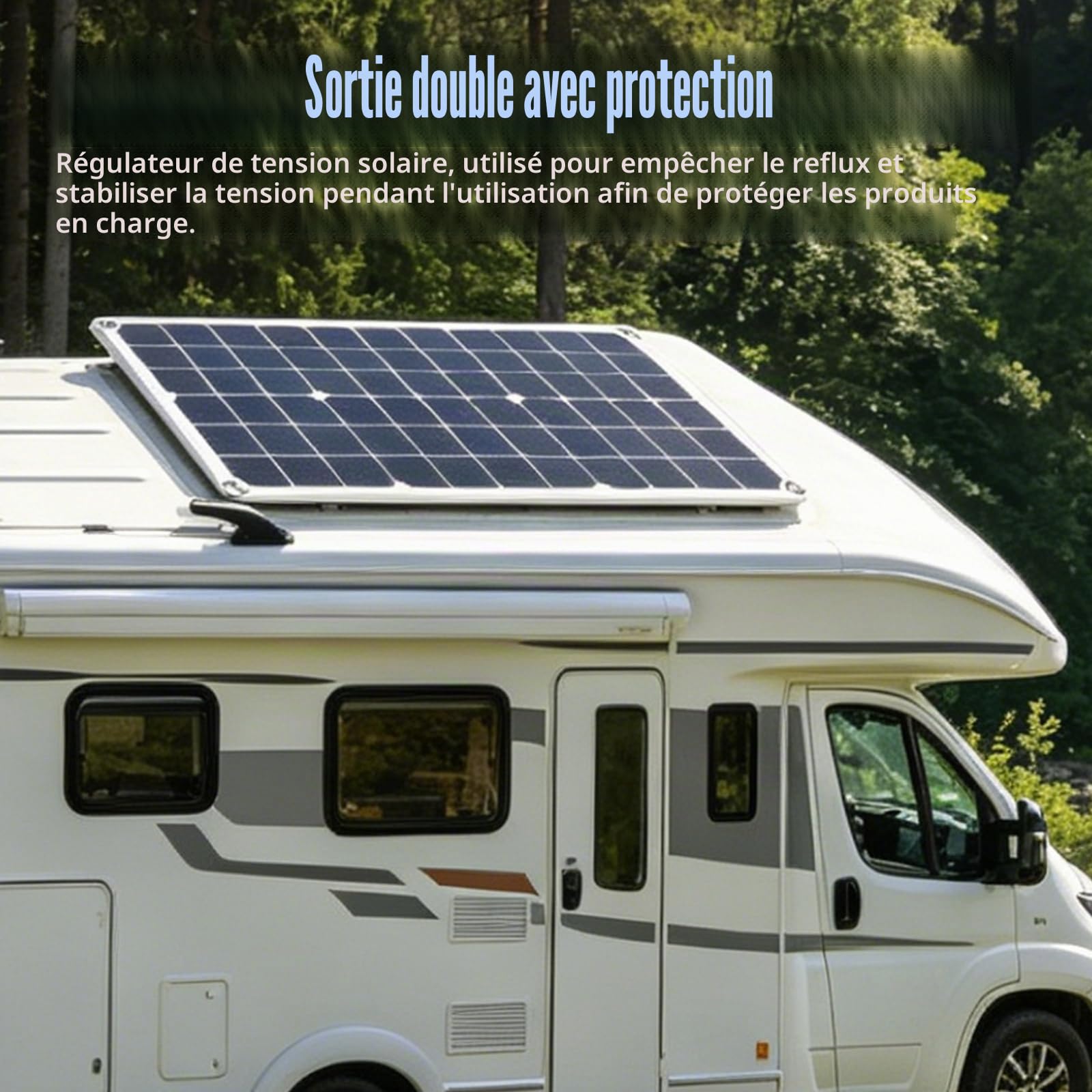 Panneau solaire 20 W, kit de panneaux solaires flexibles avec régulateur de charge 10 A, module solaire flexible pour batterie de voiture, chargeur solaire, étanche, adapté pour voiture, bateau