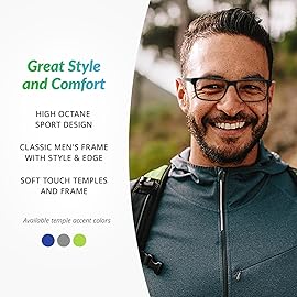 SPORTEX SAV Men\'s AR4163 Reading Glasses - Flexible, Durable, Lightweight, High-Performance Readers For Men