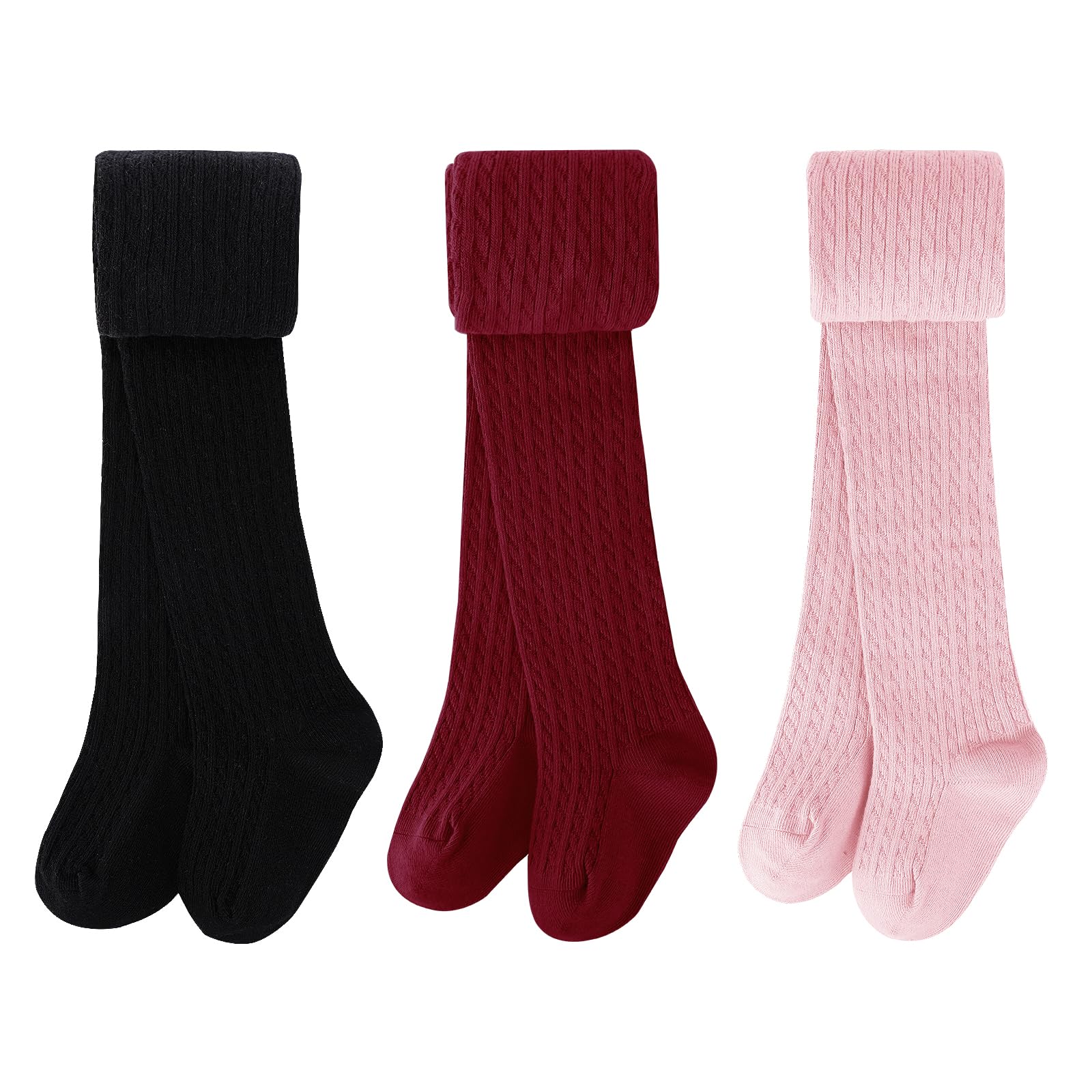 BOOPH Collant per bambine e bambini, in cotone lavorato a maglia