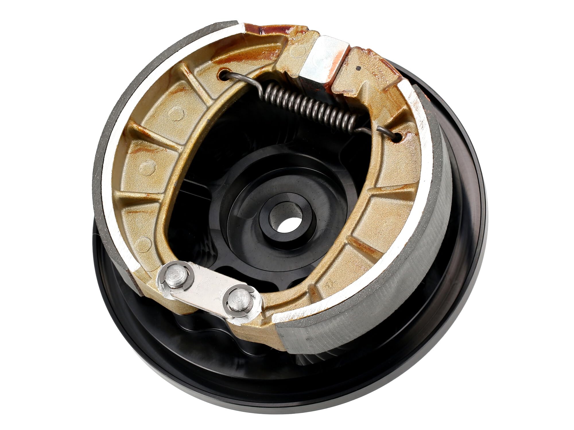 CNC Bremsschild hinten komplett EBC, Schwarz eloxiert - für Simson S50, KR
