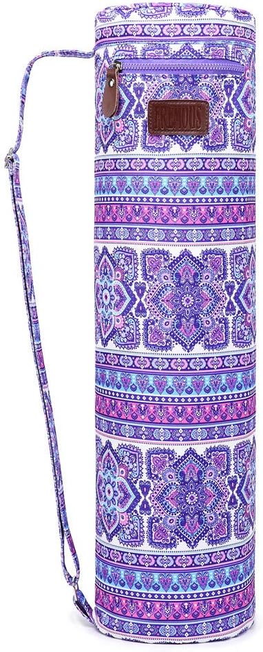 Yoga Mat Bag,Full-zip Exercise Yoga Mat Canvas Carry Bag for Women and Men - Double Storage Pocket,Easy Access Zipper, Adjustable Shoulder Strap and Handle,Fits Most Mat