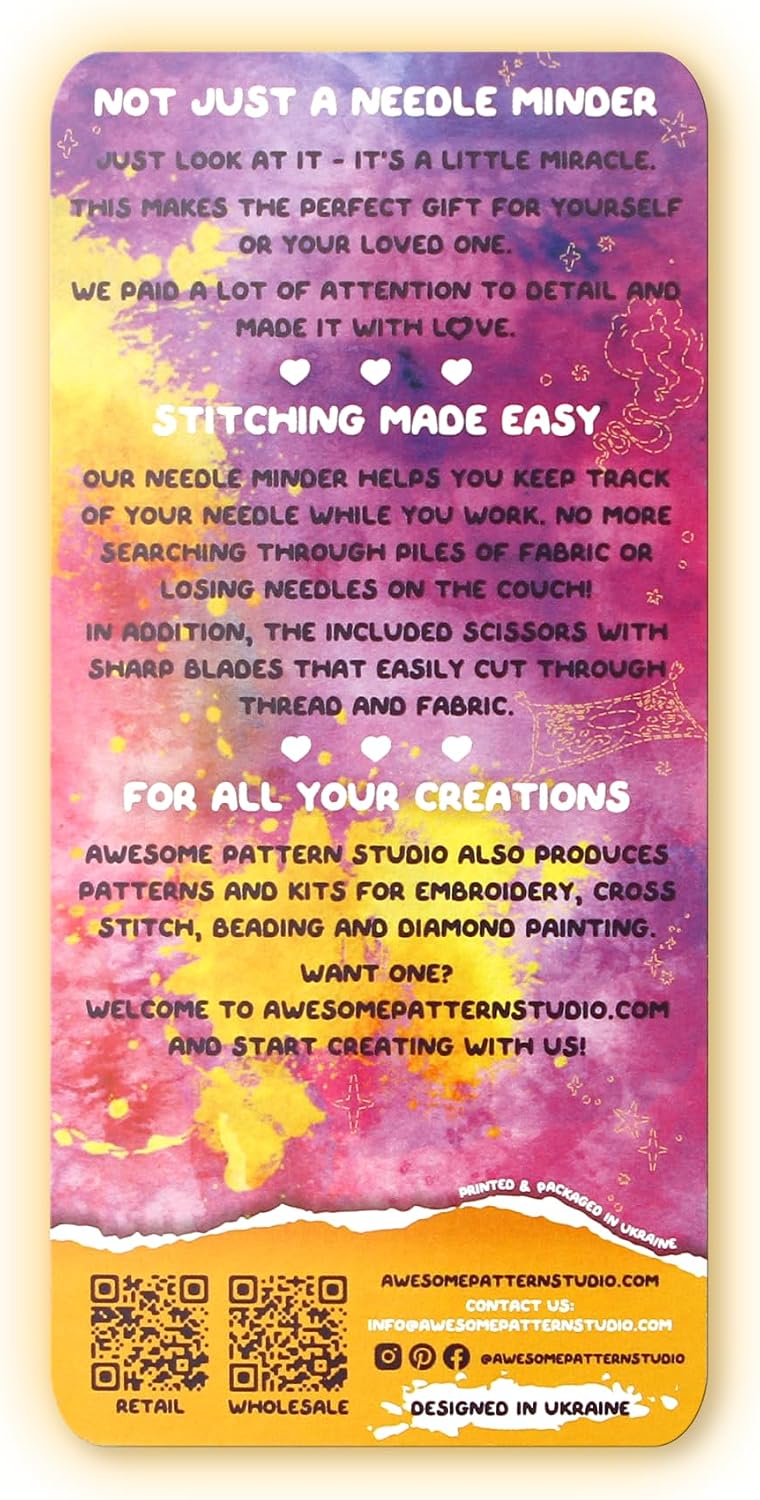 Awesome Pattern Studio Needle Minder Set - Aladdin and Jasmin Castle Magnetic Needle Minder + 2 Needle Threaders + Crane Scissors. Enamel Pin for Cross Stitch, Embroidery and Craft