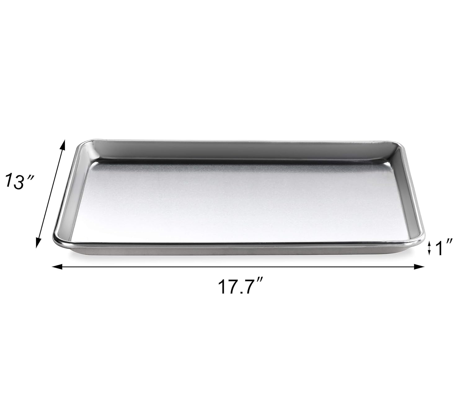 New Star Foodservice Commercial-Grade 18-Gauge Aluminum Sheet Pan/Bun Pan (13 L x18 W x1 H(Half Size) Pack of 12 Measure Oven)