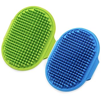 Dog Grooming Brush, Lilpep Pet Shampoo Bath Brush Soothing Massage Rubber Comb with Adjustable Ring Handle for Long Short Haired Dogs and Cats