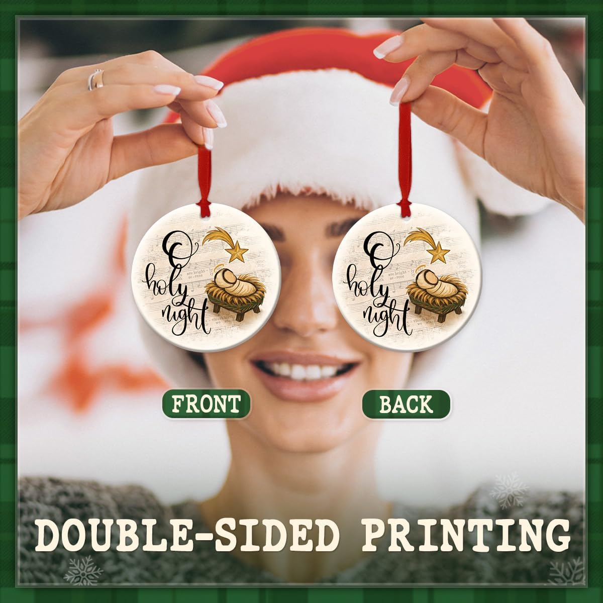 Nativity Scene Christmas Ornament - O Holy Night Religious Tree Decoration, Christian Bible Ornament - Jesus Faith Gift for Men and Women 2025 - Image 4