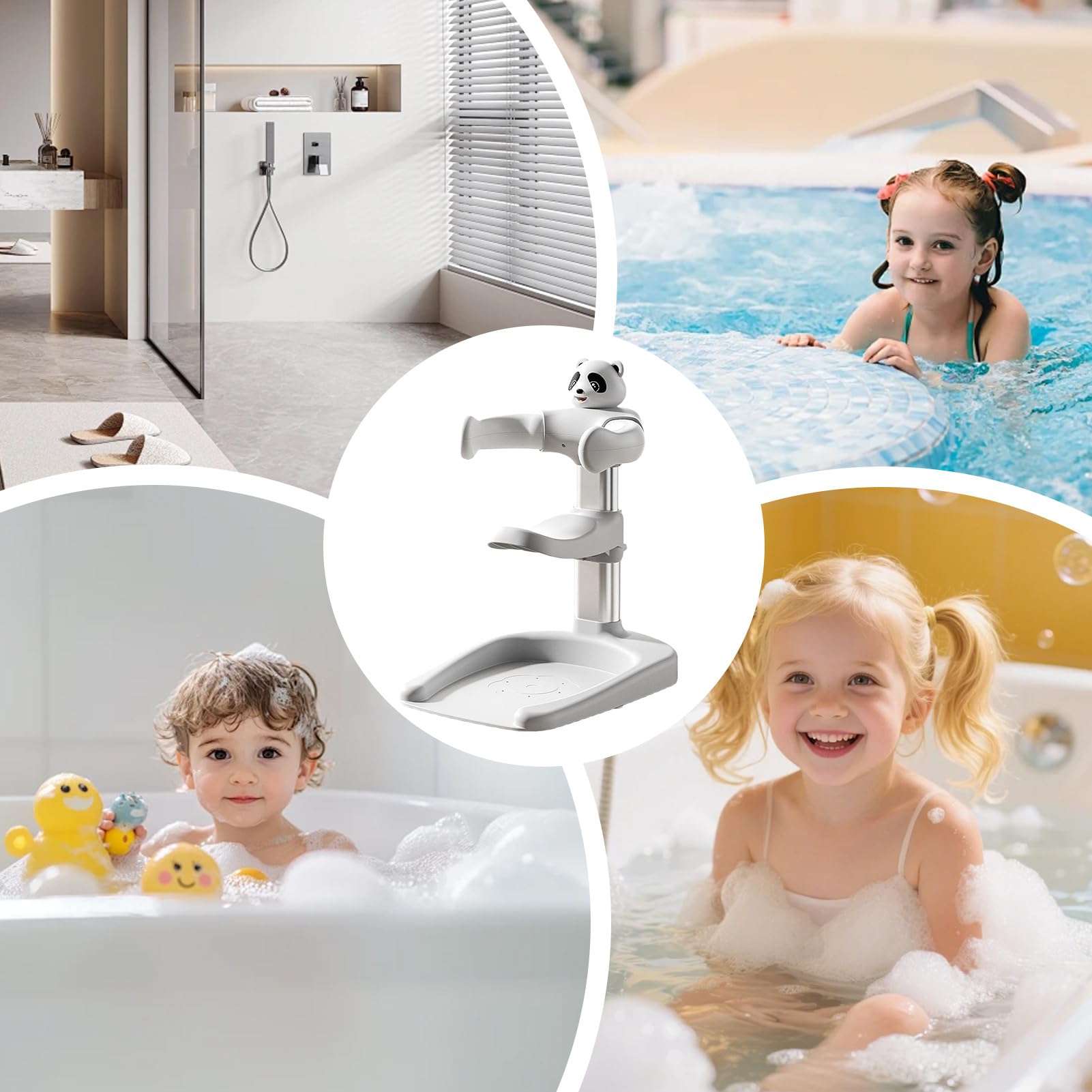 Duschständer für Baby, Stehbadewanne für Mädchen, Faltbarer Anti-Rutsch-verstellbarer Duschständer für 0-36 Monate Kleinkind Zuhause Badezimmer | Stehduschhalter 0-36 Monate Kind Für Badezimmer, Zuhause, Reisen, Dusche, Kinder, Bad, Haus, Reise, Dusche