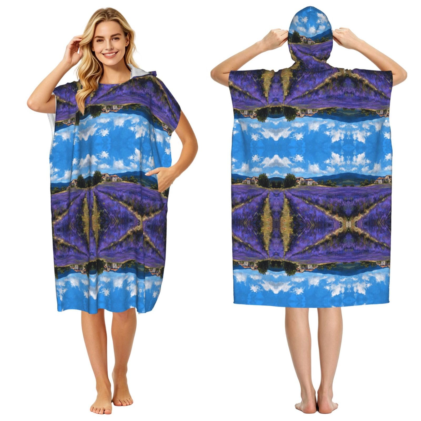 Poncho surf microfibre lavande : votre allié pour la plage et le bain après la baignade