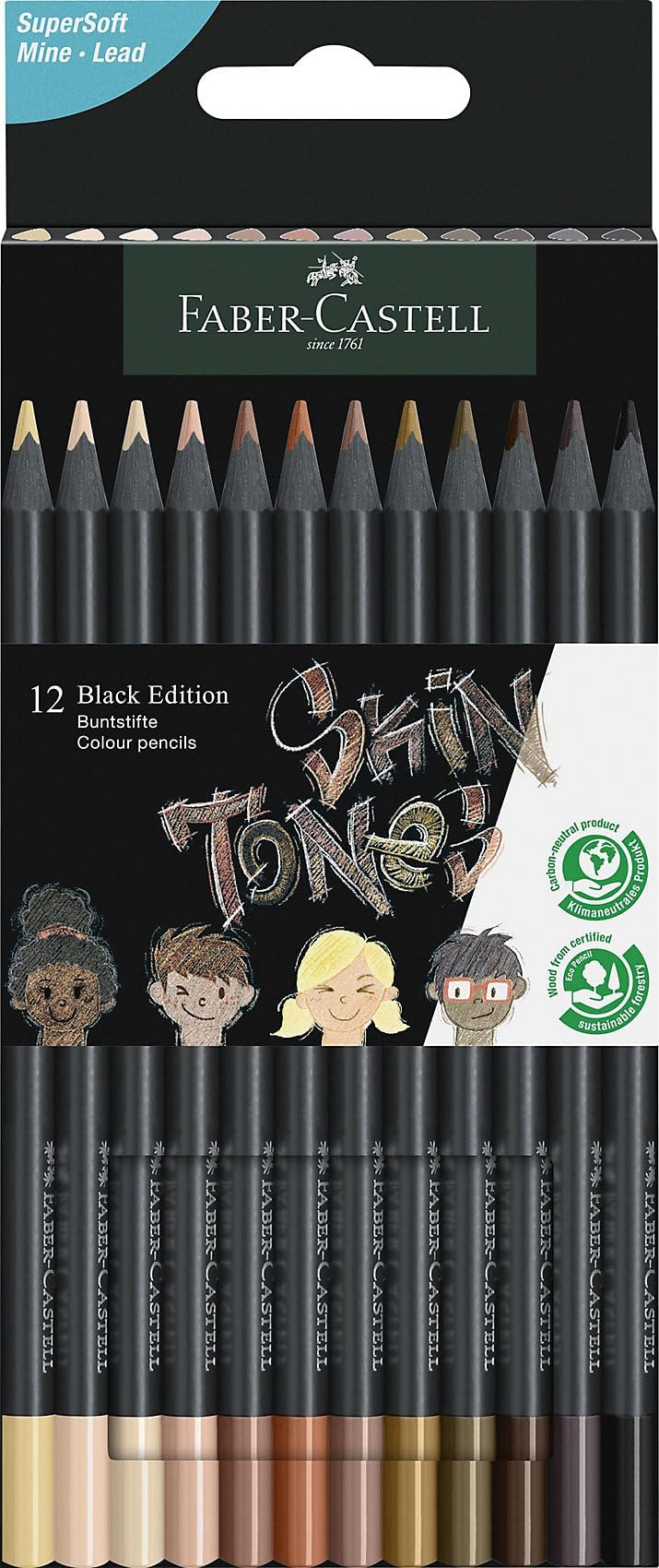 FaberCastell Black Edition Skin Tone Colored Pencils 12