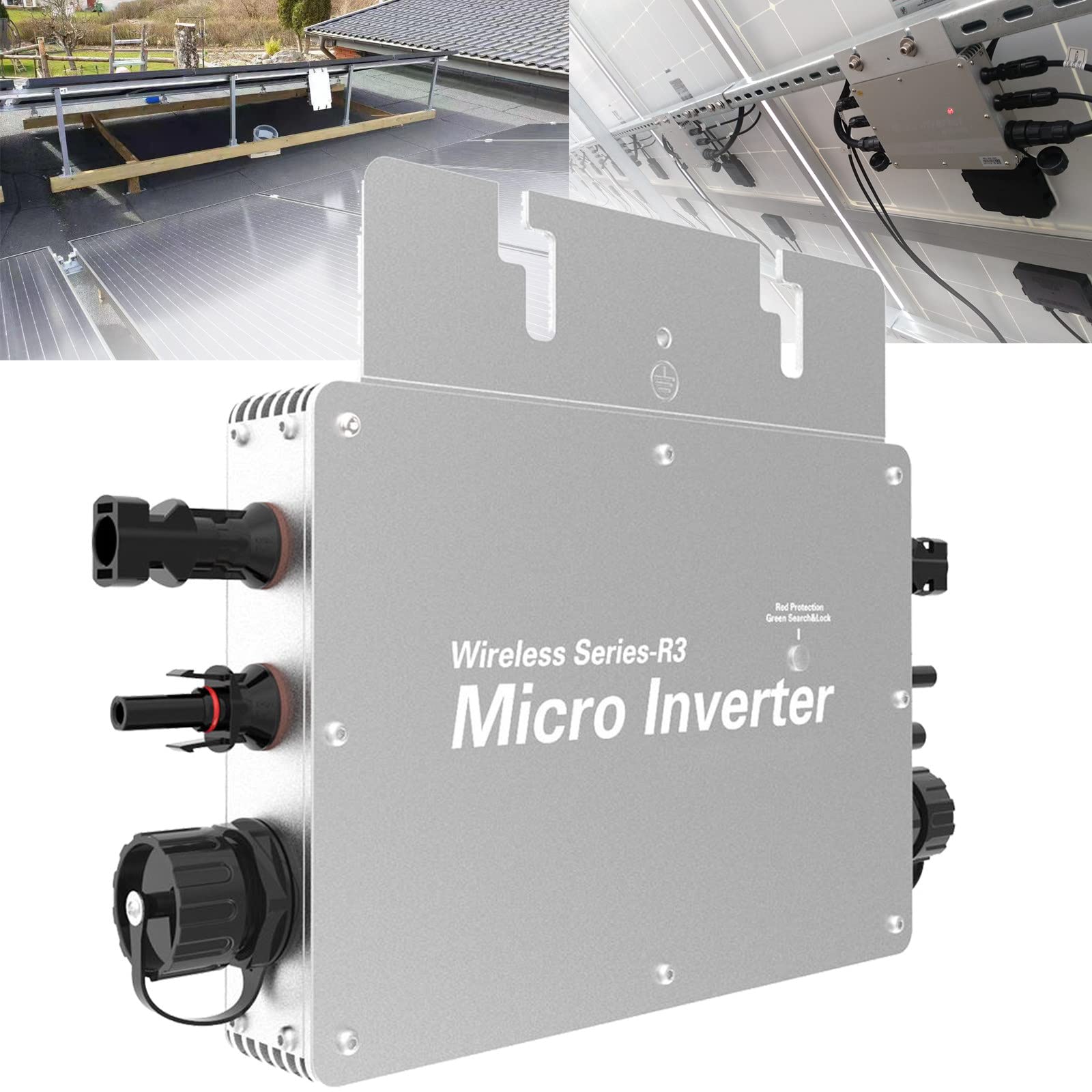 falownik sinusoidalny 600/700 W,MPPT Solar Power Grid Tie Inverter, wodoodporny inwerter sieciowy IP65, aluminiowy system fotowoltaiczny Wifi ze stopu aluminium na dach na zewnątrz,700W