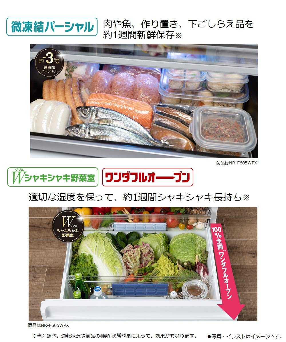 Amazon.co.jp: パナソニック 冷蔵庫 6ドア 470L パーシャル搭載 