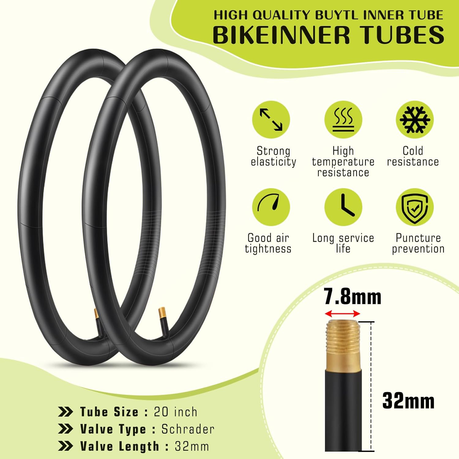 2 Pack 16/18/20 x 2.125 Bike tire White Color with Tubes and Tire Levers 16/18/20 Inch Bike tire Kids Folding Replacement Bicycle Tires Fits Most Kids Bikes and BMX Tires