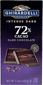 GHIRARDELLI Intense Dark Chocolate Bar, 72% Cacao, 3.5 Oz Bar