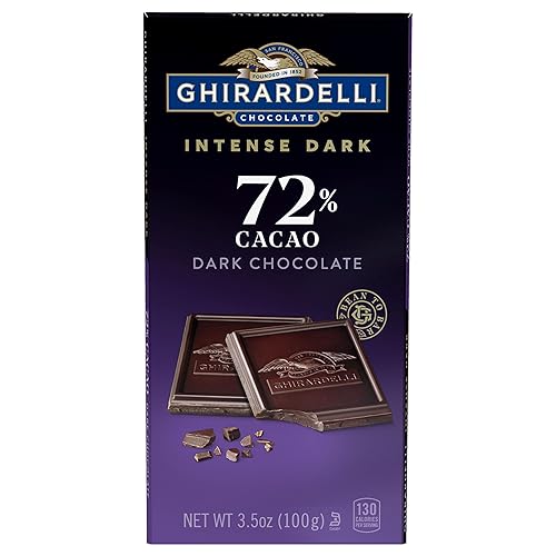 GHIRARDELLI Barra de chocolate negro intenso, 72% cacao, regalos de chocolate para el día de San Valentín, barra de 3.5 onzas