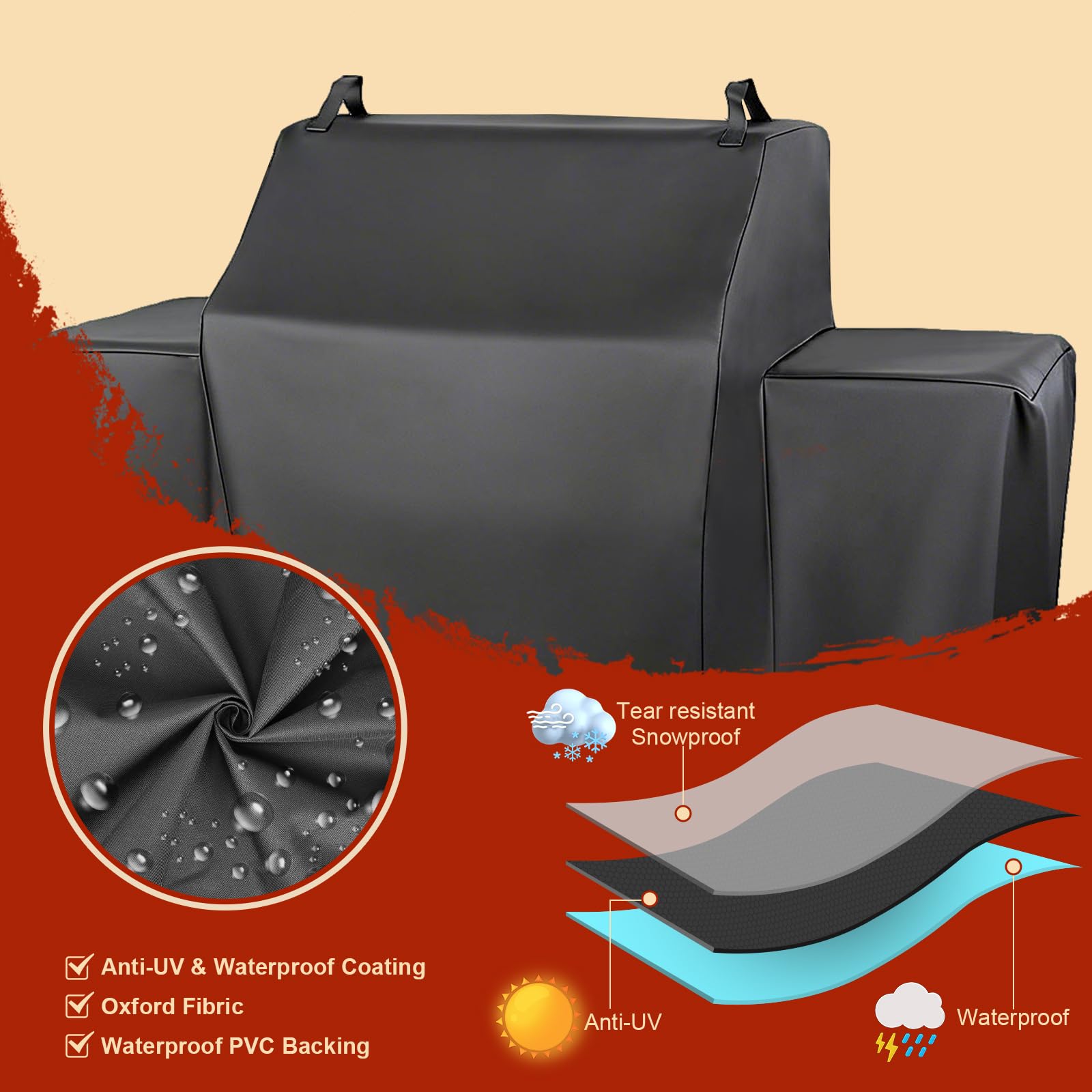 Denmay Copertura per barbecue Napoleon Rogue 425 Series, copertura resistente alle intemperie, per barbecue a gas Napoleon Rogue 425, accessori per barbecue 600D, copertura per barbecue a gas, con