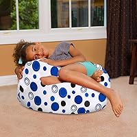 Vista 130 de Posh Creations - Puff para niños, adolescentes y adultos, incluye funda extraíble y lavable a máquina, tamaño grande de 38 pulgadas, lona con diseño