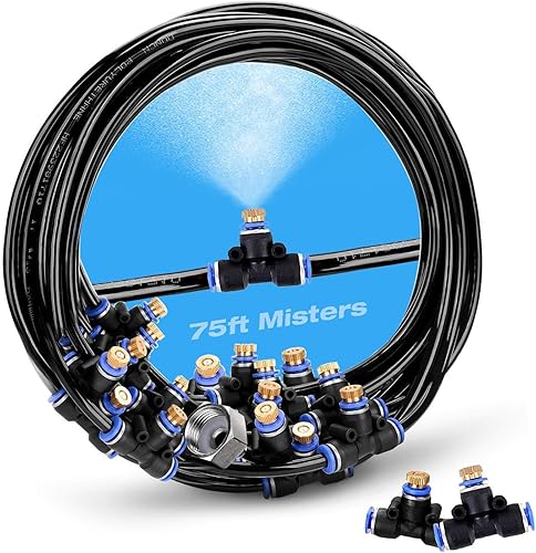 Vista 11 de H&G lifestyles Mister de patio, rociadores exteriores para patio exterior, rociadores de agua para refrigeración, sistema de nebulización de 26 pies