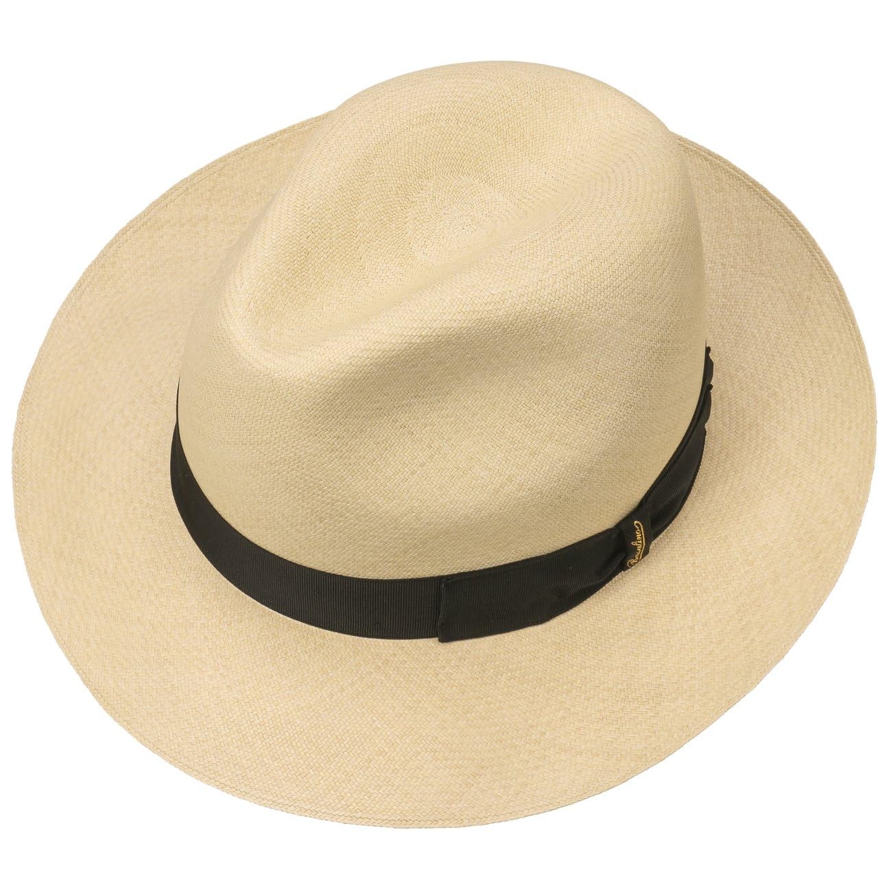 Borsalino Sombrero Bogart Panamá Premium Hombre - Made in Italy de Sol Paja con Banda Grosgrain Primavera/Verano Verano