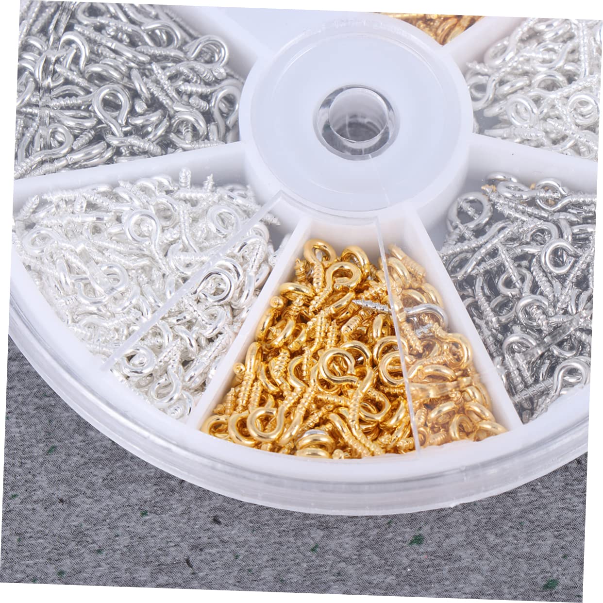 Cabilock Sheep Eye Socket Ring Set Threaded Hook Screws Kit Eyelets to Put on Fabric Easy Install for DIY Jewelry Home Decor