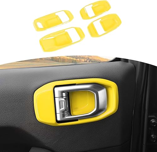 RT-TCZ Para Jeep JL Interior Manija de la Puerta Cubierta del Tazón Trim para Jeep Wrangler JL JLU Gladiator JT 2018-Present Amarillo Interior